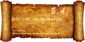 Bárány Arabella névjegykártya